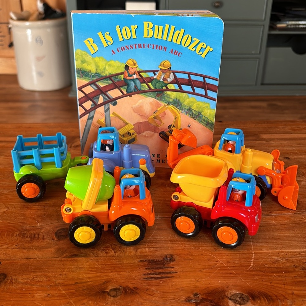 Push and Go Truck Set with Book for Toddlers